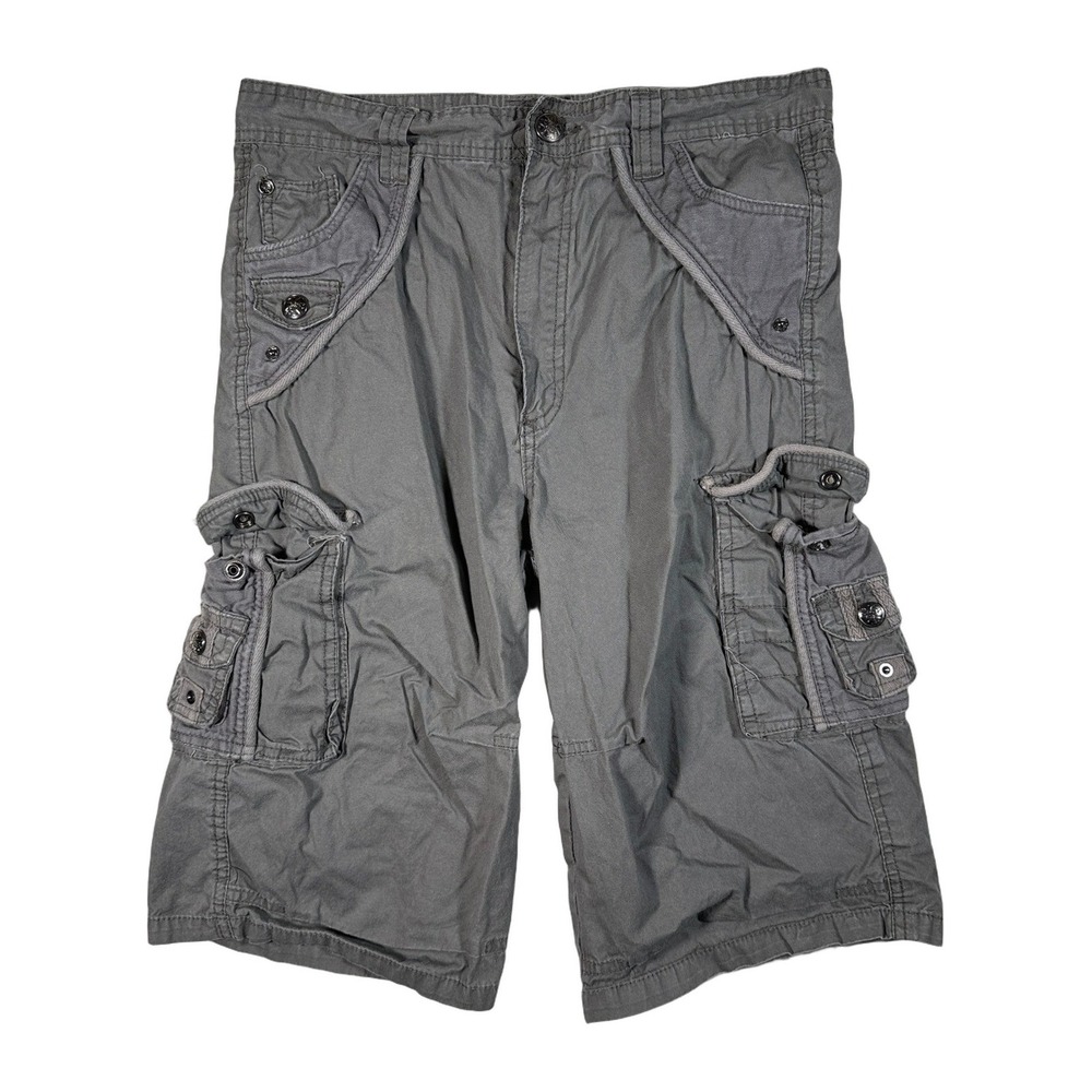 Request Jeans Gray Cargo Shorts Men's Size 18 100% Cotton Casual Outdoor